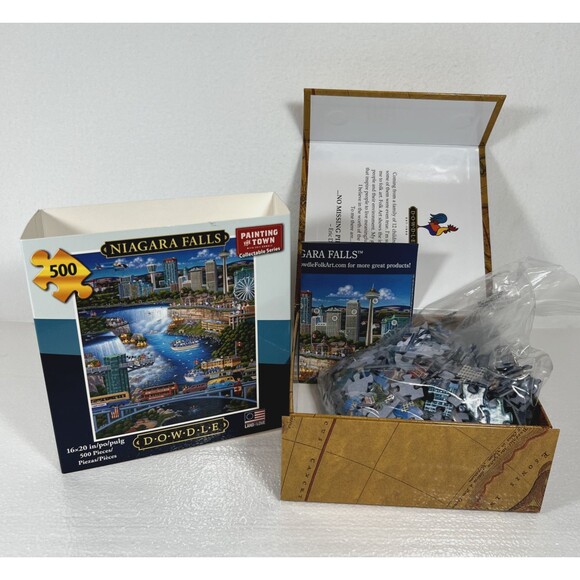Dowdle Folk Art Jigsaw Puzzle,  500 Piece, NIAGRA FALLS 16 x 20 Collectible - Picture 2 of 4